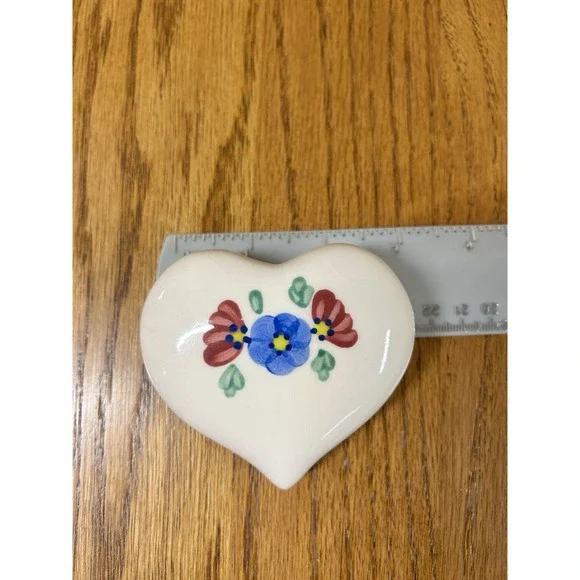Set of 3 vintage 1216-BL Ceramic Floral Puffy Hearts Home Interior / Homco - Picture 5 of 5